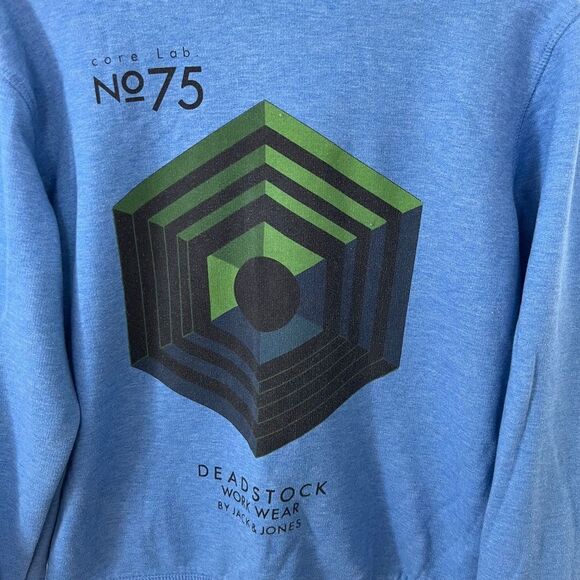 Core by Jack & Jones Blue "Boom" Hooded Sweatshirt Hoodie - Picture 3 of 6